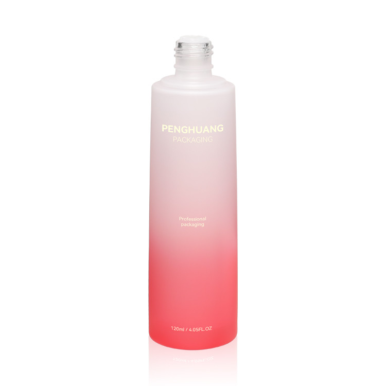 Customized Whitening Essence Lotion Glass Bottles 120ml Gradient Red