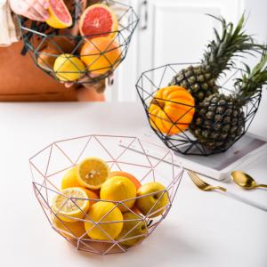 Wholesale Golden Metal Fruit Container Pink Vegetable Holder for Gift Basket Storage Organizer from china suppliers
