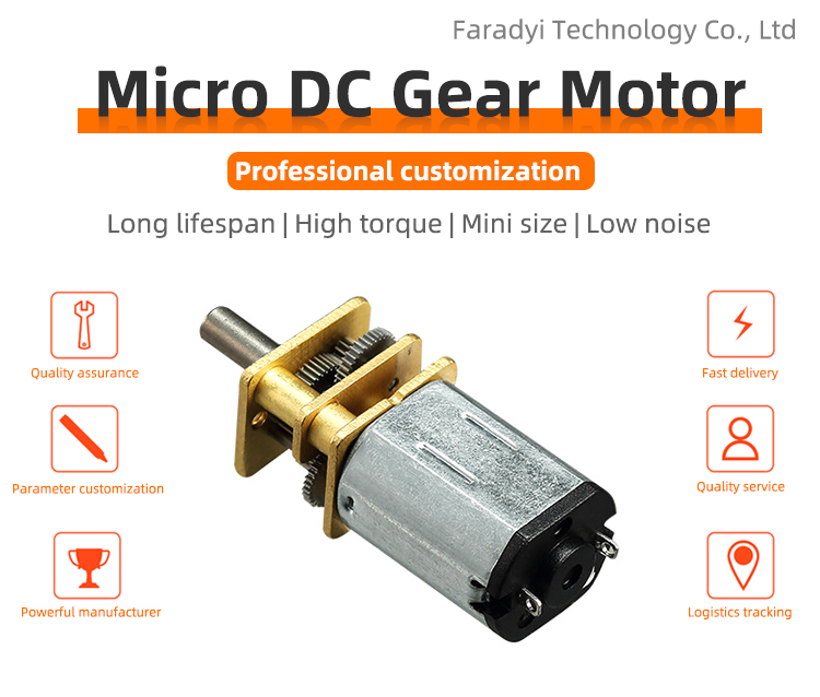 Faradyi Mini Electric Metal Brush Controller Gearbox Wheel Low Speed Micro FGM12-N20 1.5v-24volt DC Gear Motor With 3mm D-shaft