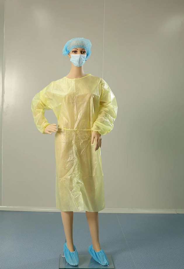 Dust Proof Blue Non Woven Disposable Isolation Gowns
