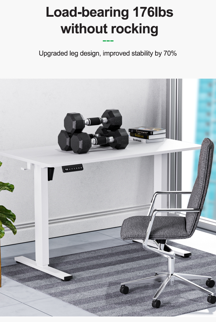 Electric Height Adjustable Desk Frame 710mm Single Motor 2 Stage Modern Design Style