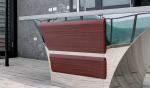 Boat Shaped Design Stainless Steel Outdoor Sink Cabinet With Rose Pink Wood