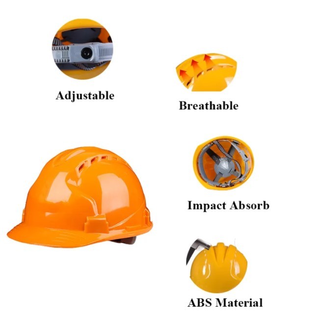 53cm 390gsm Engineering Head Safety Helmet For Civil Engineer Vented Work CE