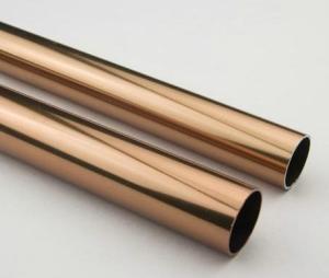 Wholesale Golden Round Anodized Aluminum Tube , Dark Bronze Anodized Aluminum Finished Tubing from china suppliers