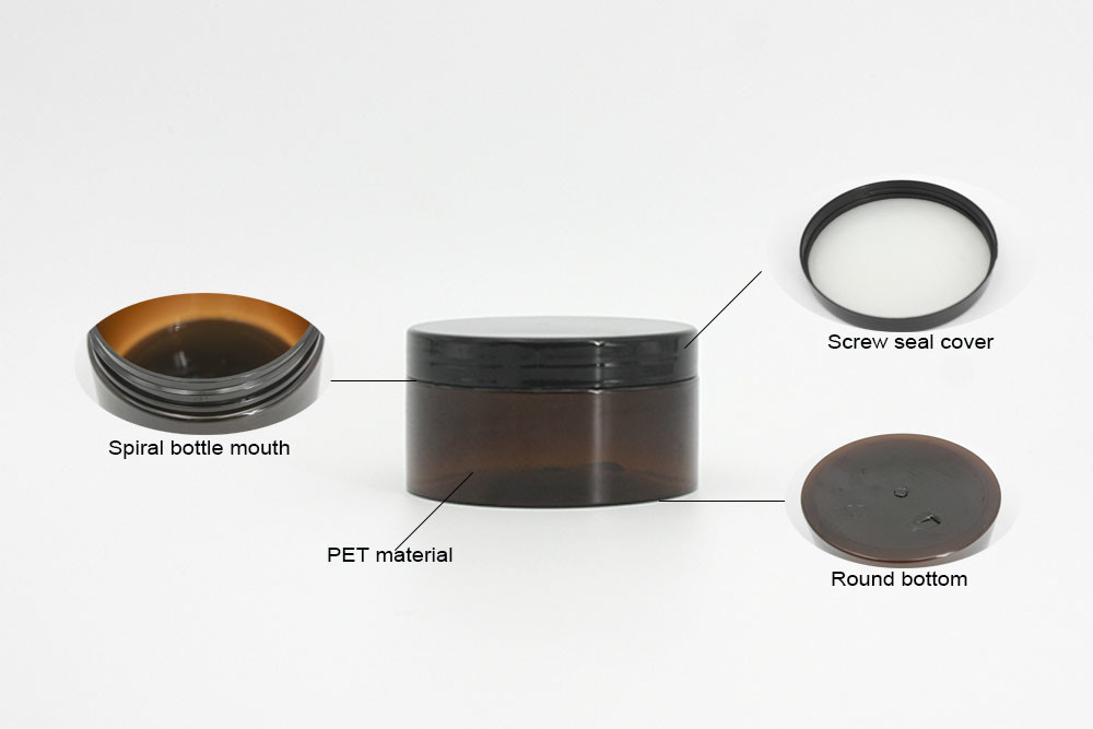 Transparent Brown 51mm 220ml Vintage Cosmetic Jars
