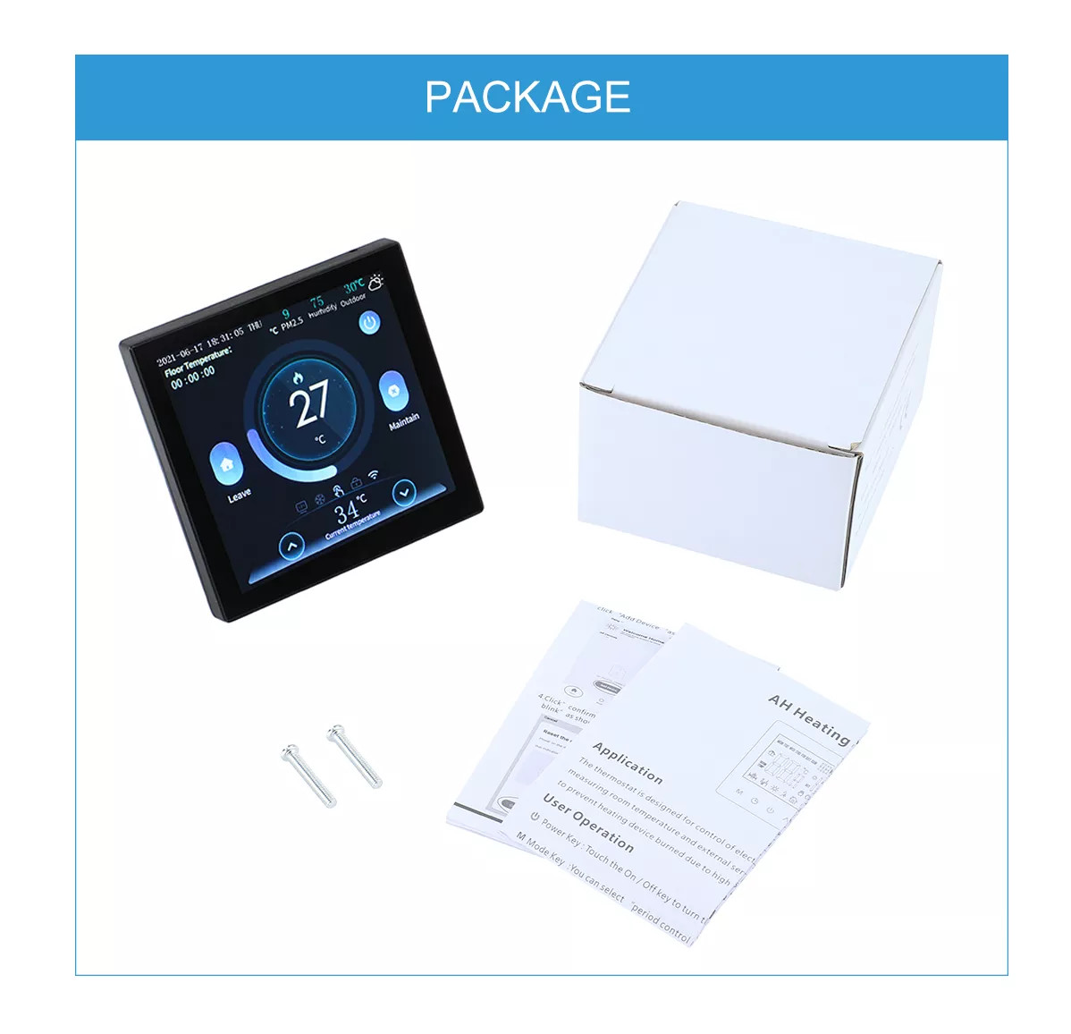 Digital Display Intelligent Gas Furnace Thermostat Tuya Smart Wifi Electric Heating