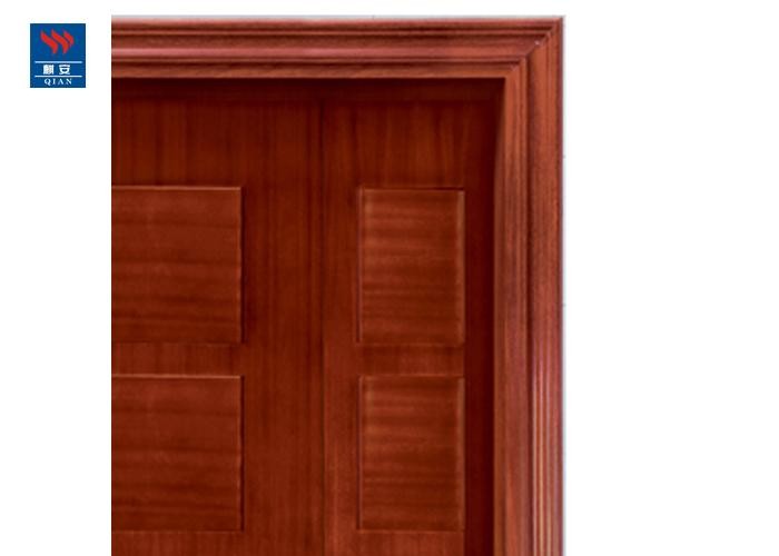 Hotel Entry Soundproof 60 Minutes UL Listed PVC Double Door Fire Rated Wood Doors