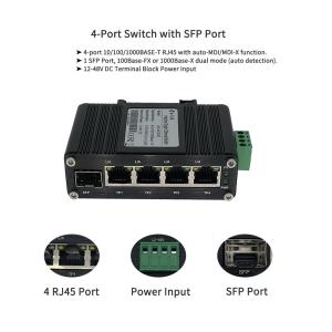 Wholesale Unmanaged Din Rail Media Converter 4 Port 10/100/1000T 6W 48VDC from china suppliers