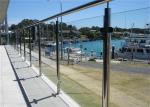 Modern Stainless Steel Glass Balcony Railings , Clear Laminated Glass Railing