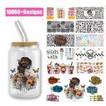 Custom Logo UV DTF Cup Wraps For Cups Wraps Libbey Glass Tumbler Spanish 16oz