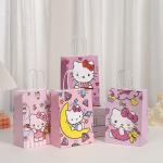 Cute Cartoon Kitty Cat Gift Bags Party Shop Printed Hand-Held Kraft Paper Bags