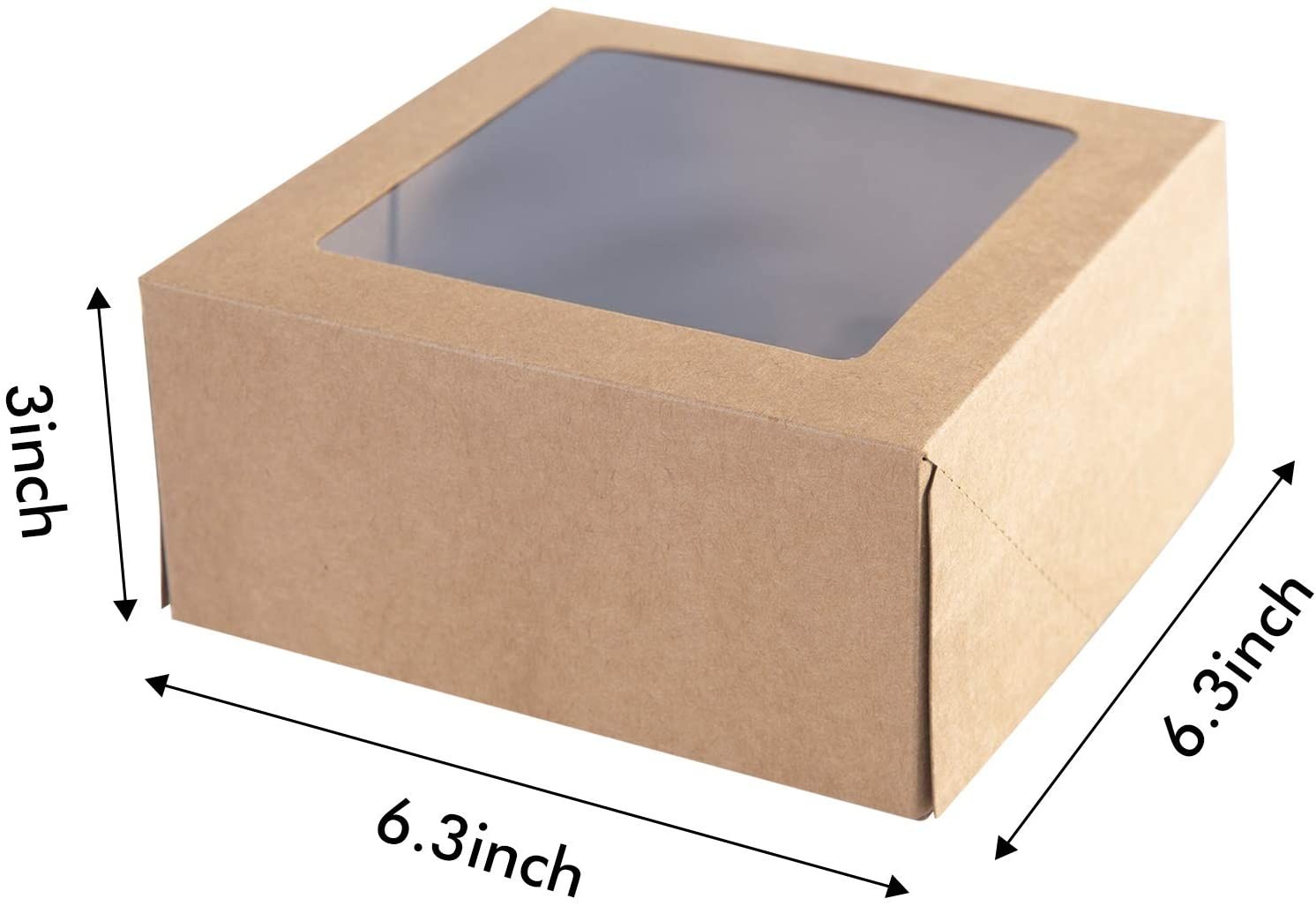 2 Cavity 4 Cavity 6 Cavity Kraft Paper Cupcake Boxes with Clear Window Cupcake Box