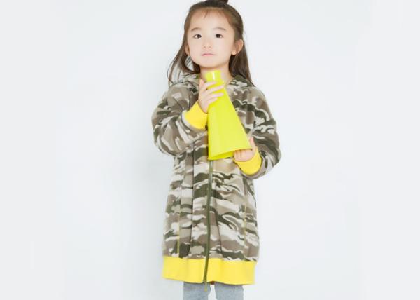 Free Size Girls Polar Fleece Jacket , Children Girls Clothes Allover Camouflage