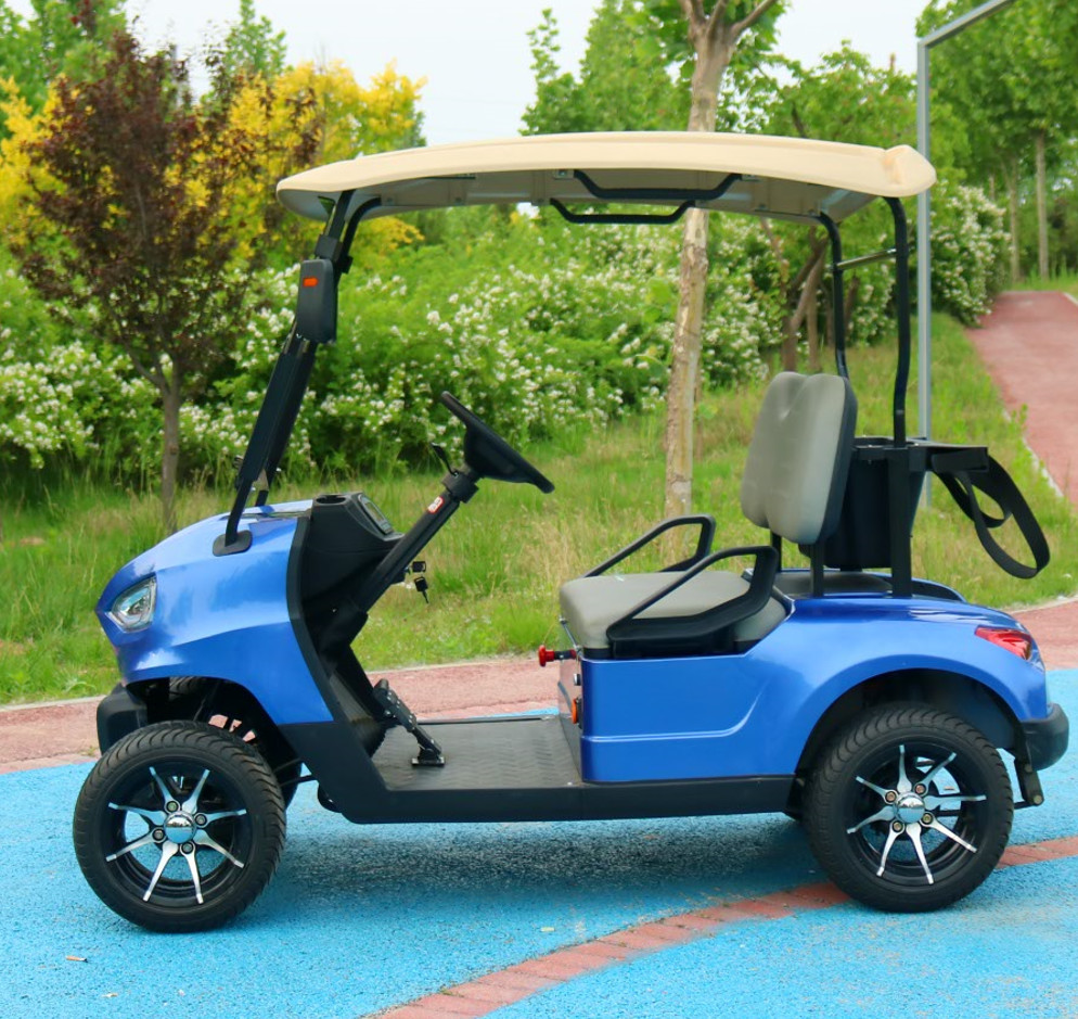Luxury Rechargeable 2 Seater Golf Cart Lithium Ion Battery Golf Club Cart