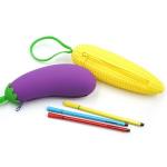 Silicone Fruit Pencil Bag，Corn shaped children's silicone waterproof pencil case