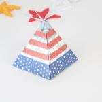 American Flag Biodegradable Paper Food Packaging Pyramid Cardboard Candy Box