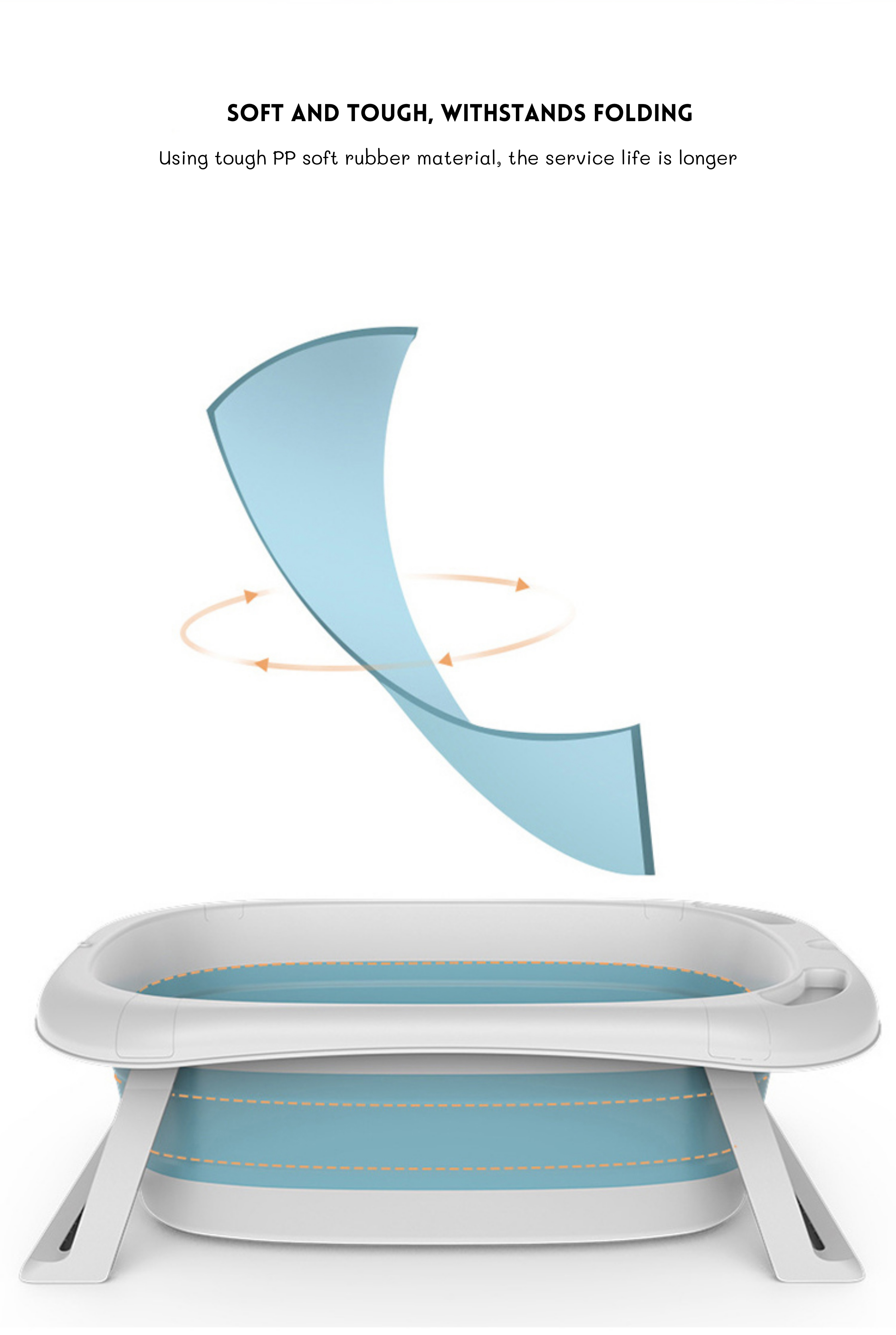 85*53*25cm Open Size Foldable Baby Bathtub With Stand Durable And OEM/ODM Support