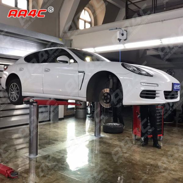 AA4C inground 2 post lift inground two post car lift pit installed 2 post auto hoist