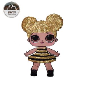 Wholesale Various Design Doll Embroidered Badge Patch With Sequin / Weave Material from china suppliers