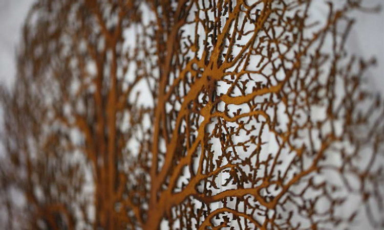 Plant Sculptures Contemporary Art Corten Steel Rusted Metal Garden Sculpture