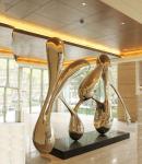 Modern Garden Ornaments Statues , Metal Art Stainless Steel Garden Sculptures