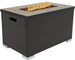 Resin Wicker Propane Outdoor Gas Firepit With Stainless Steel Burners
