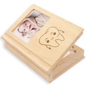 Wholesale wooden Book shaped tooth box ,baby teeth case for birthday gift from china suppliers
