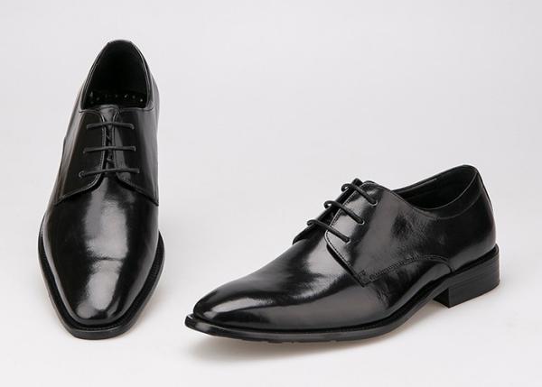 Flats Men Formal Dress Shoes Black Genuine Leather Lace Up Shoes For Business