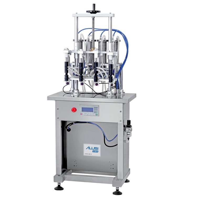 Semi Auto Four Nozzles Electric Sensor Perfume Liquid Vacuum Filling Machine