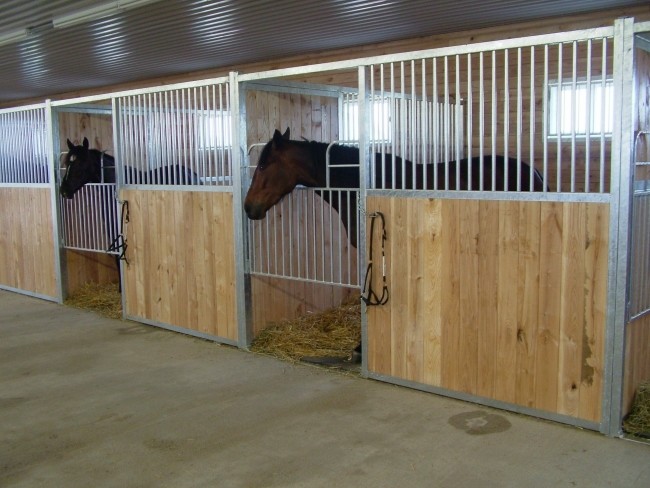 Galvanized Livestock Horse Stalls Horse Stable With Bamboo Wood