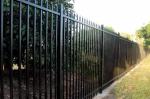 Black powder coated security backyard metal steel picket fence