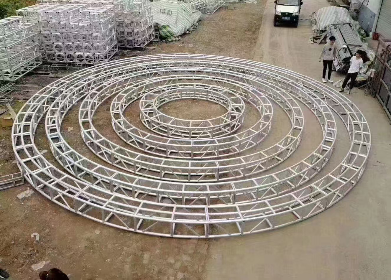 Custom Circle Truss Lighting , Silver 6082-T6 Aluminum Truss Lighting