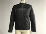 Chocolate Color Polyurethane Leather Jacket / Wadded Biker Jacket Mens TW78044