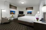 Hotel Room Standard Large Bedroom Leather Padded Headboard Bed and Big TV