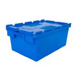 Customized Color Attached Lid Plastic Crate for Food Logistic Container Travel