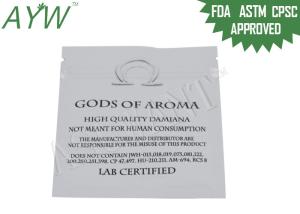Wholesale 1 / 8oz White Smell Proof Zipper Bags Closure / Notches For Lab Certified Damiana from china suppliers