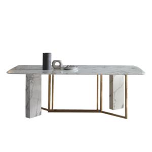 Wholesale Luxury Designs Modern Italian White Marble Dining Table Set from china suppliers