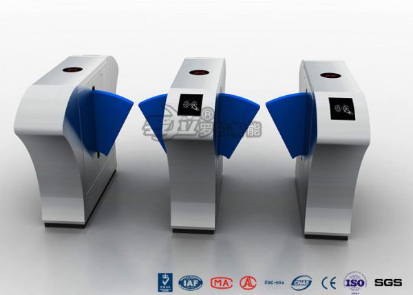 Stainless Steel Flap Barrier Gate Half Height Turnstiles Acrylic Blue Flap