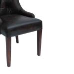 Upholstered Brazil Cow Leather Button Back Dining Chairs H98cm