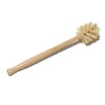 Natural Sisal Bristles Wood Bathroom Scrub Brush Bamboo Toilet Cleaning Brush