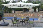Wind Resistant Square Patio Umbrella White Garden Parasol 350cm X 350cm