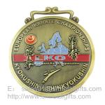 Metal sports medal with ribbon lace, personalized metal ribbon medals and