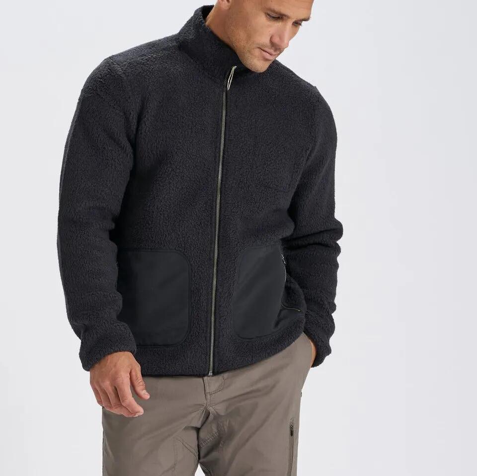 Custom Embroidery Fleece Jacket Premium Zip up Sherpa Fleece Jacket Mens