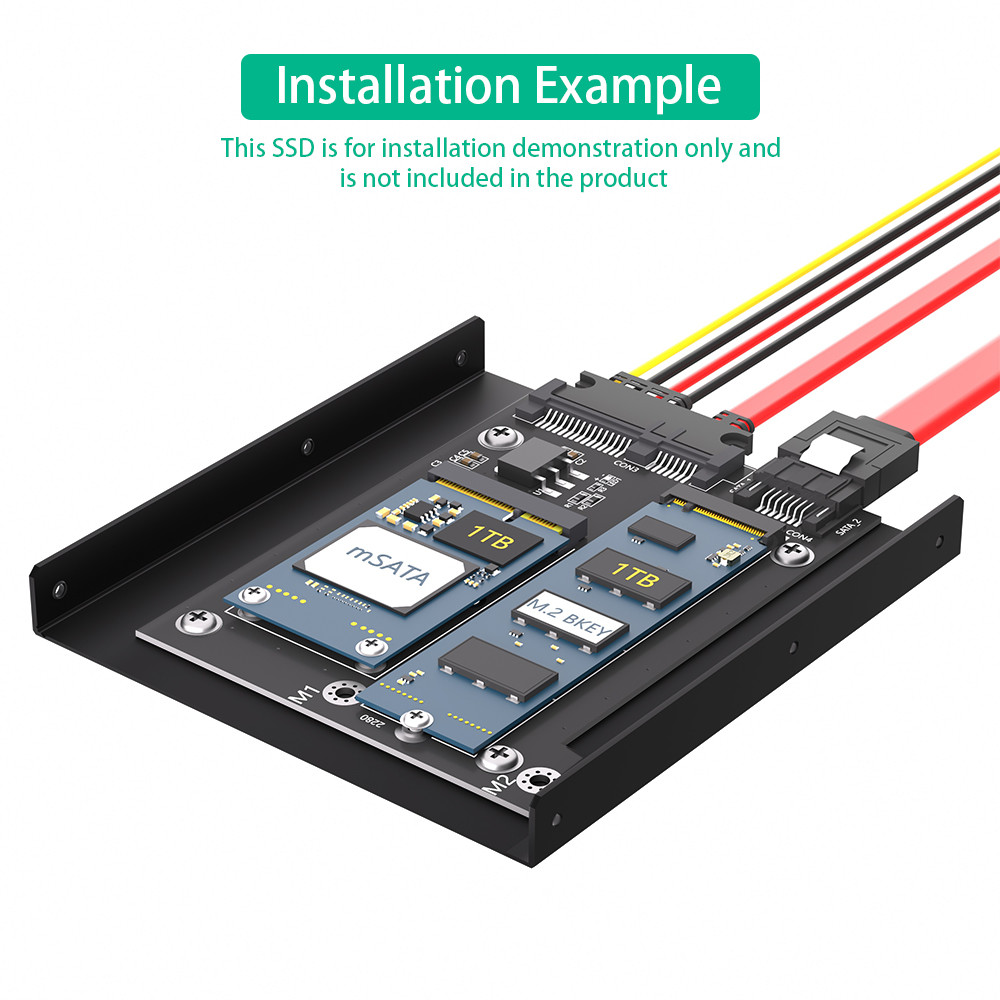 Convenient SATA 3.0 to M.2 NGFF mSATA SSD Adapter Card with 3.5" Hard Disk Bracket