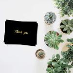 2.93 Ounces Customised Thank You Cards Black Gold Foil Blank Cards With
