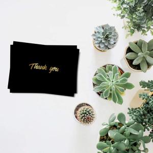 Wholesale 2.93 Ounces Customised Thank You Cards Black Gold Foil Blank Cards With Envelopes from china suppliers