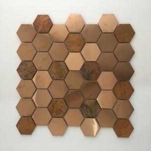 Wholesale Hot sale Bronze Cooper Brass Metallic Stainless Steel Hexagon Mosaic Tile For Wall and Backsplash from china suppliers