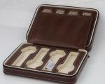 8 Slots Brown Watch Display Box Elegant Appearance For Home Jewelry Decoration