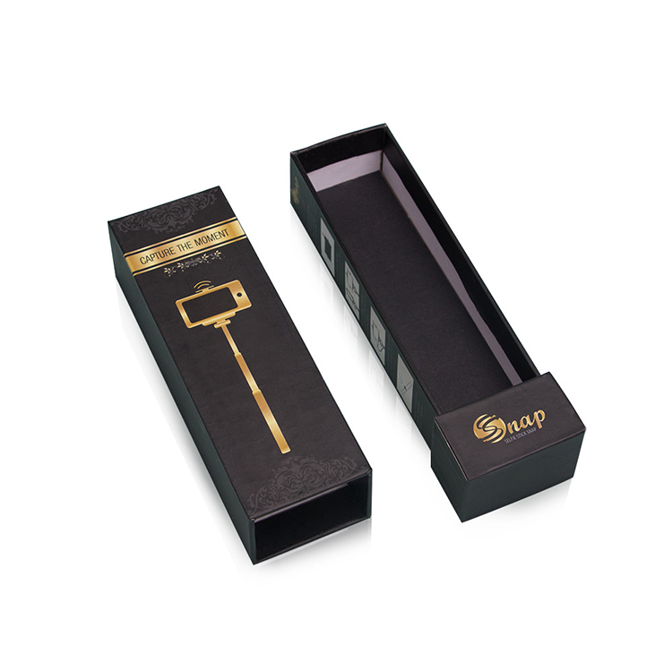 Custom Black Cardboard Slide Kraft Paper Gift Packaging Drawer Paper Boxes