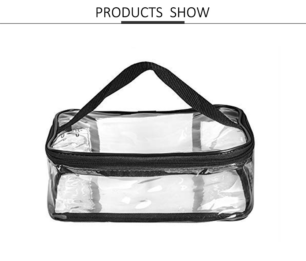 Waterproof Transparent PVC Train Case with Top Handle for Travel